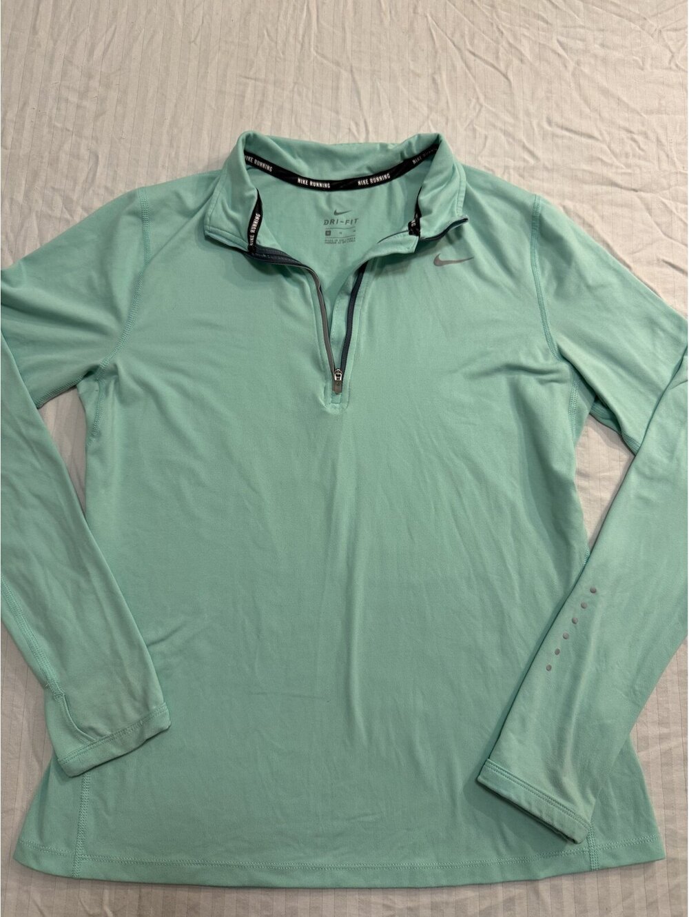 Nike Running Dri-Fit Half Zip Pullover Women's M Teal Mint Long Sleeve Top